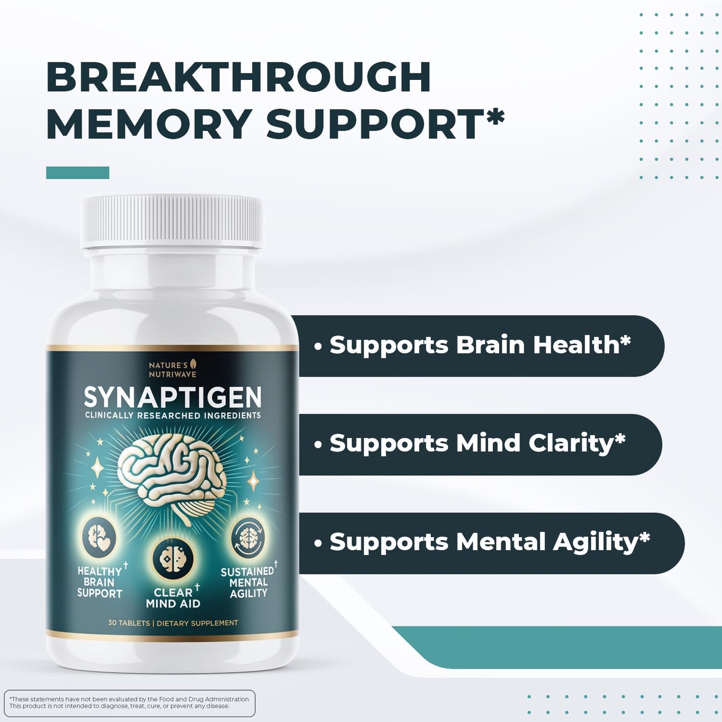Synaptigen – Natural Probiotic & Inulin Supplement for Daily Wellness | Made in USA, Non-GMO, 30 Tablets