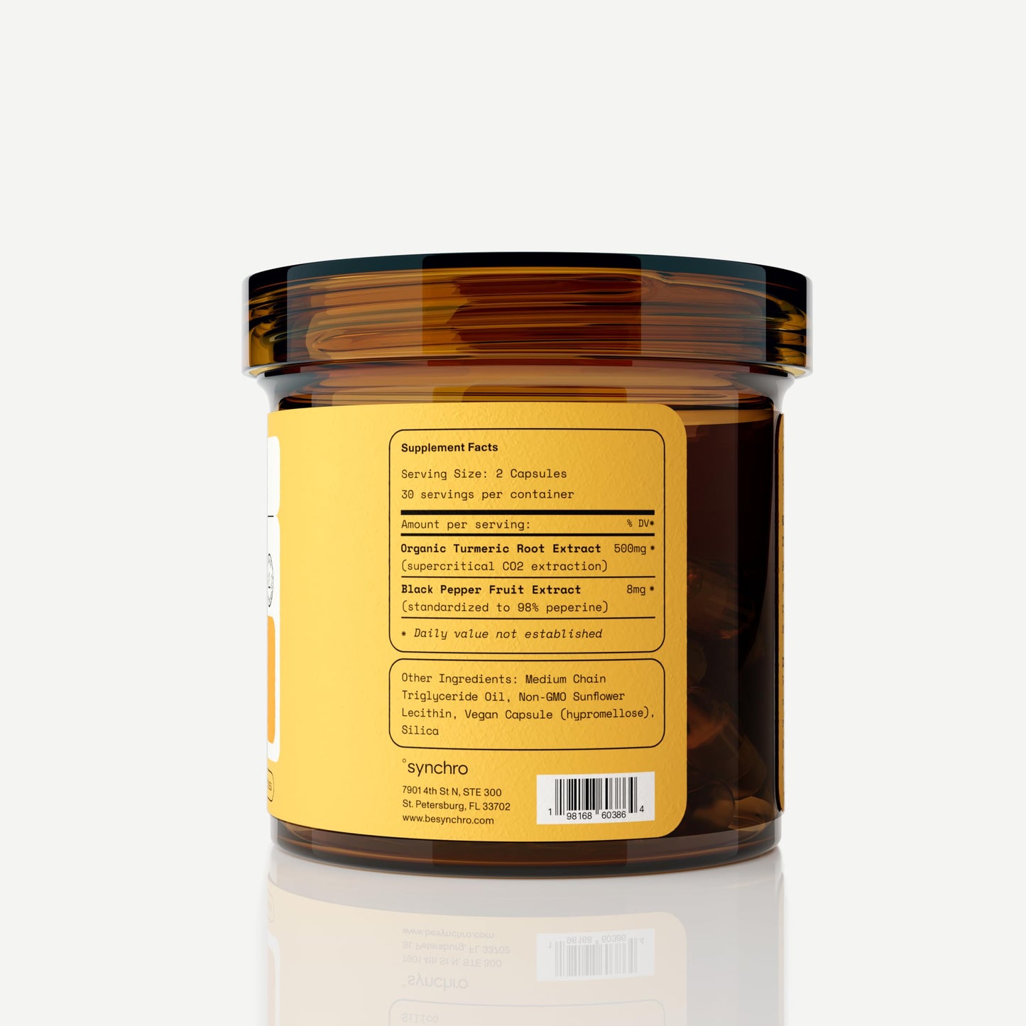 Synchro Gold Liposomal Turmeric 60ct Capsules | Nano-Encapsulated Curcumin + Piperine