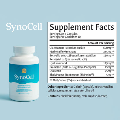 Synocell Glucosamine Chondroitin Complex 2-Pack – Joint Support with Boswellia, MSM