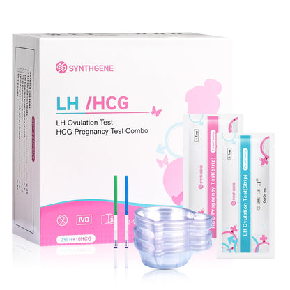 SYNTHGENE Ovulation Test Strips Kit – 50 LH, 20 HCG Pregnancy Tests, 70 Cups