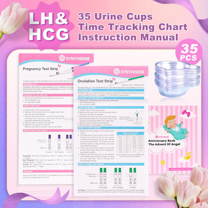 SYNTHGENE Ovulation Test Strips Kit – 50 LH, 20 HCG Pregnancy Tests, 70 Cups