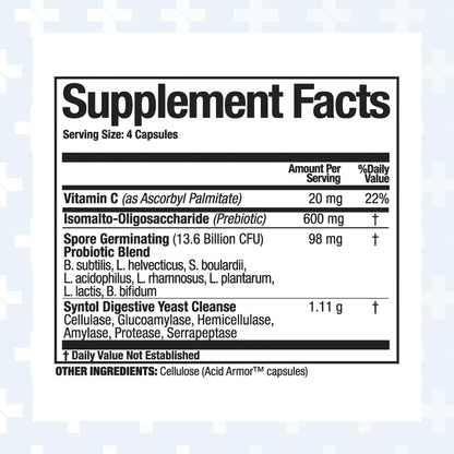 Arthur Andrew Medical Syntol 3-in-1 Probiotics, Prebiotic Fiber & Enzymes – 180 Capsules