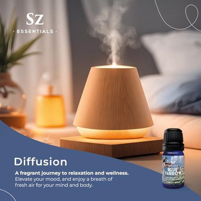 Sz Essentials Blue Yarrow Essential Oil – 100% Pure, Calming & Grounding – 0.22 fl oz (6.5 mL)