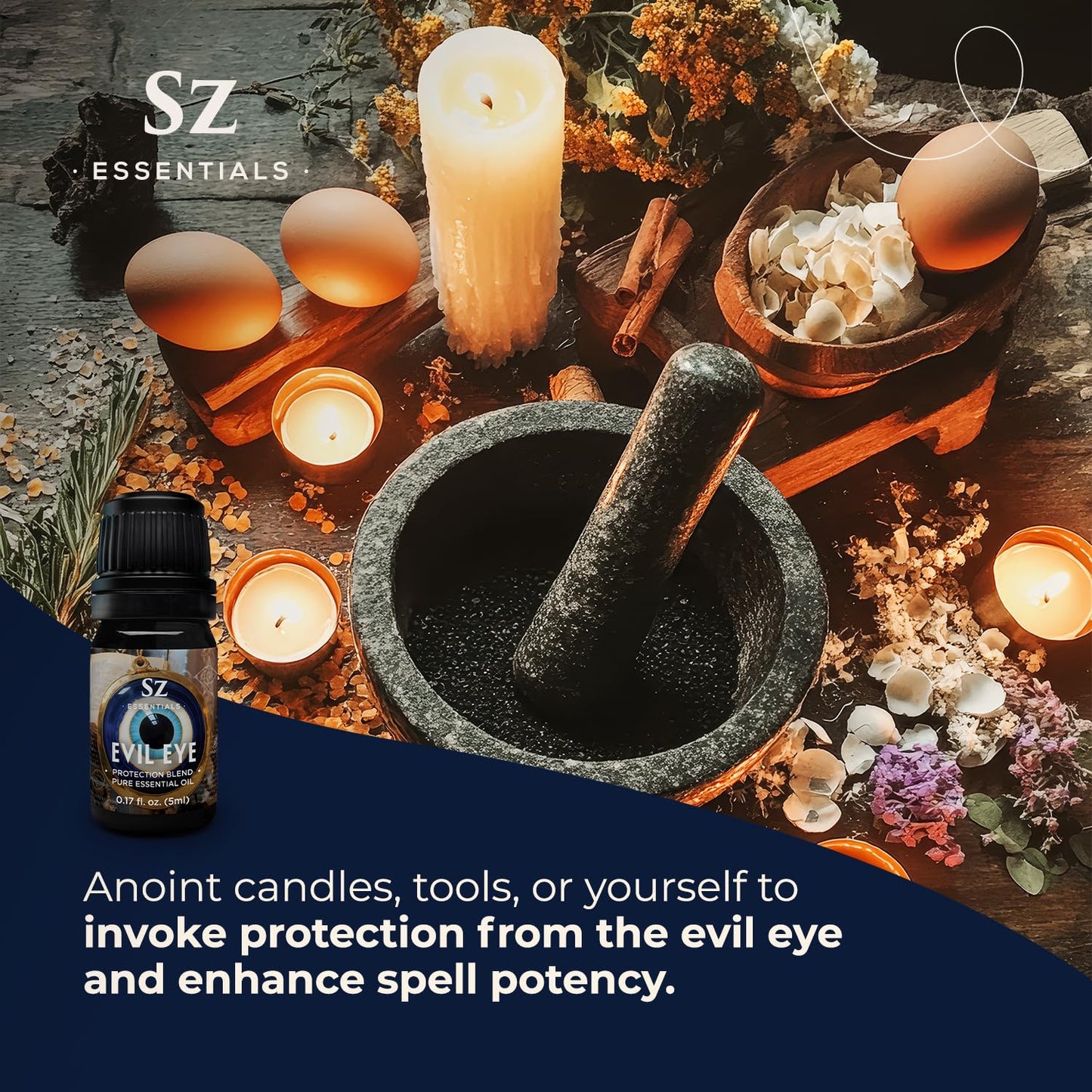 Sz Essentials Evil Eye Protection Pure Essential Oil Blend – 5ml | Therapeutic Grade, Vegan