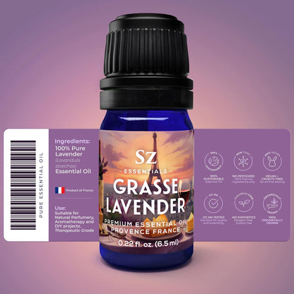 Grasse Lavender Essential Oil – Lavandula stoechas, 0.22 oz | Sz Essentials