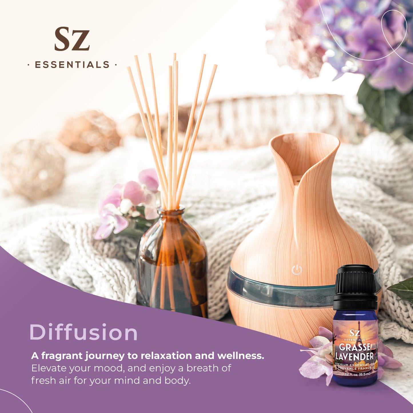Grasse Lavender Essential Oil – Lavandula stoechas, 0.22 oz | Sz Essentials