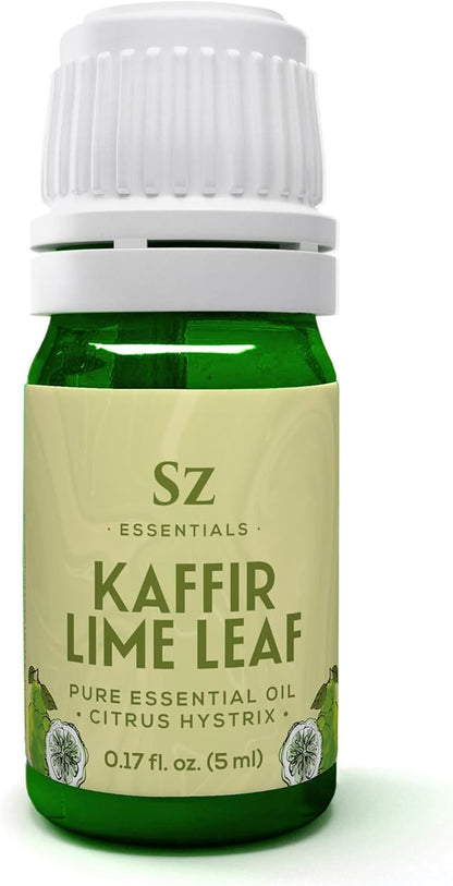 Sz Essentials Kaffir Lime Leaf Essential Oil – 100% Pure & Undiluted, Therapeutic Grade, Vegan (5ml)