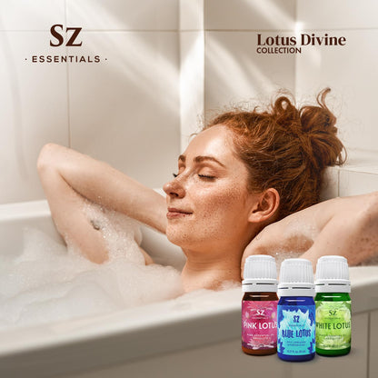 Sz Essentials Lotus Divine Essential Oils – Blue, Pink & White Lotus (3x5ml) – 100% Pure
