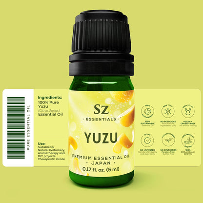 Sz Essentials Yuzu Essential Oil – 100% Pure & Natural, Japan, 5ml