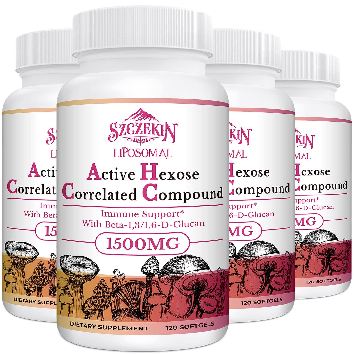 SZCZEKIN 1500mg Liposomal Active Hexose Correlated Compound – Immune Support & Liver Function (480 Soft Gels)