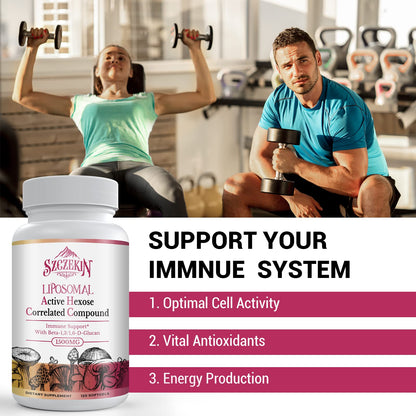 SZCZEKIN 1500mg Liposomal Active Hexose Correlated Compound – Immune Support & Liver Function (480 Soft Gels)