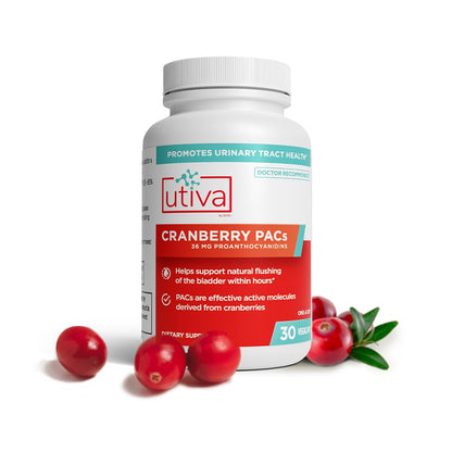 Szio+ Utiva Cranberry PACs – 36 mg PACs Clinically Studied UTI Prevention for Women | 30 Veggie Capsules