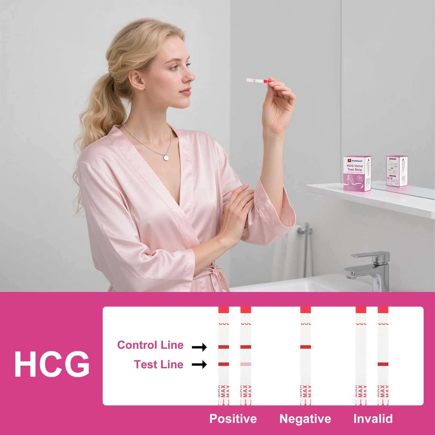 T TESTAHEAD Pregnancy Test Strips – 25 Count, High Sensitivity for Early Detection
