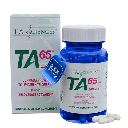 T.A. Sciences TA-65 Telomere Activation Supplement - 2.5x Potency, 30 Capsules