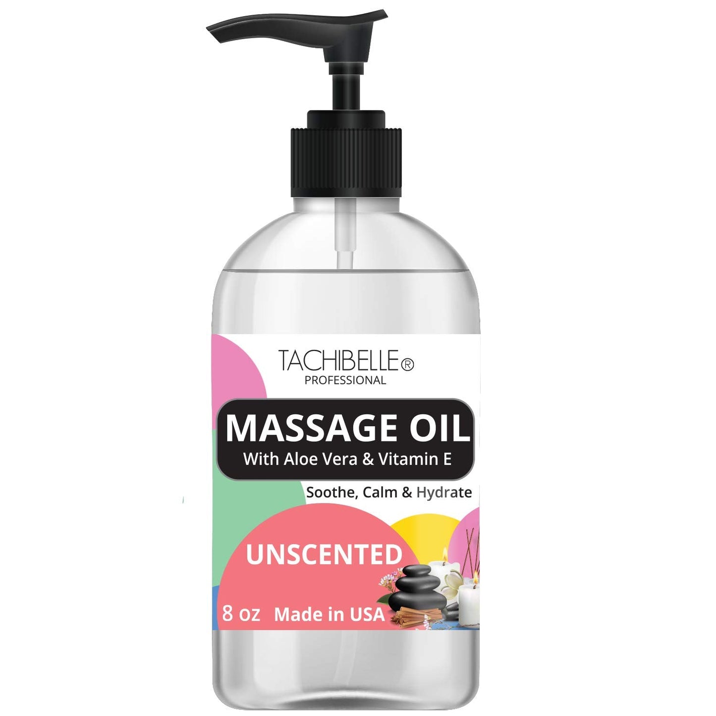 Tachibelle Unscented Massage Oil 8 oz – Soothing, Calming Therapy