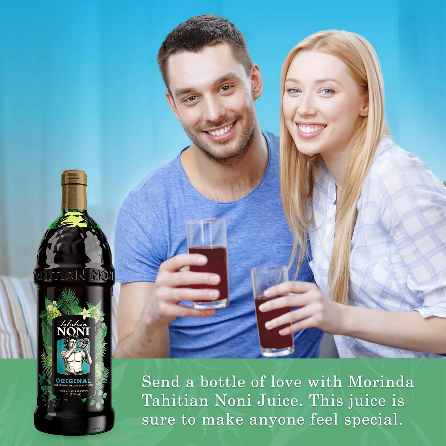 Tahitian Noni Juice by Morinda – Pure Noni with Blueberry & Grape Extracts – 4 Pack 1L