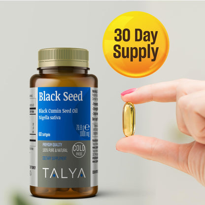 TALYA Black Seed Oil Softgel with High Thymoquinone | Immune & Digestive Support