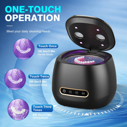 Rechargeable Ultrasonic Retainer Cleaner - 45kHz, Portable 200ml, 3 Modes
