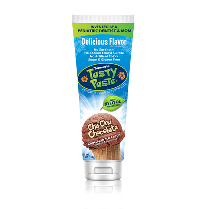 Tanner's Tasty Paste Cha Cha Chocolate Anti-Cavity Fluoride Toothpaste 4.2 oz - Kid-Friendly Chocolate Toothpaste