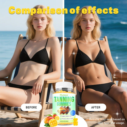 Tanning Gummies for Women & Men – Mango Flavor with Astaxanthin, Lycopene & Beta Carotene