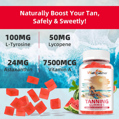 Tanning Gummies for Women – Daily Bronzing with Astaxanthin, Lycopene & L-Tyrosine (60 CT)