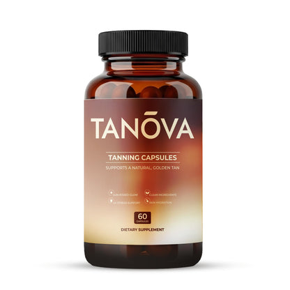 Tanova Tanning Pills – Natural Golden Glow, Skin Resilience & Anti-Aging Support – 60 Capsules