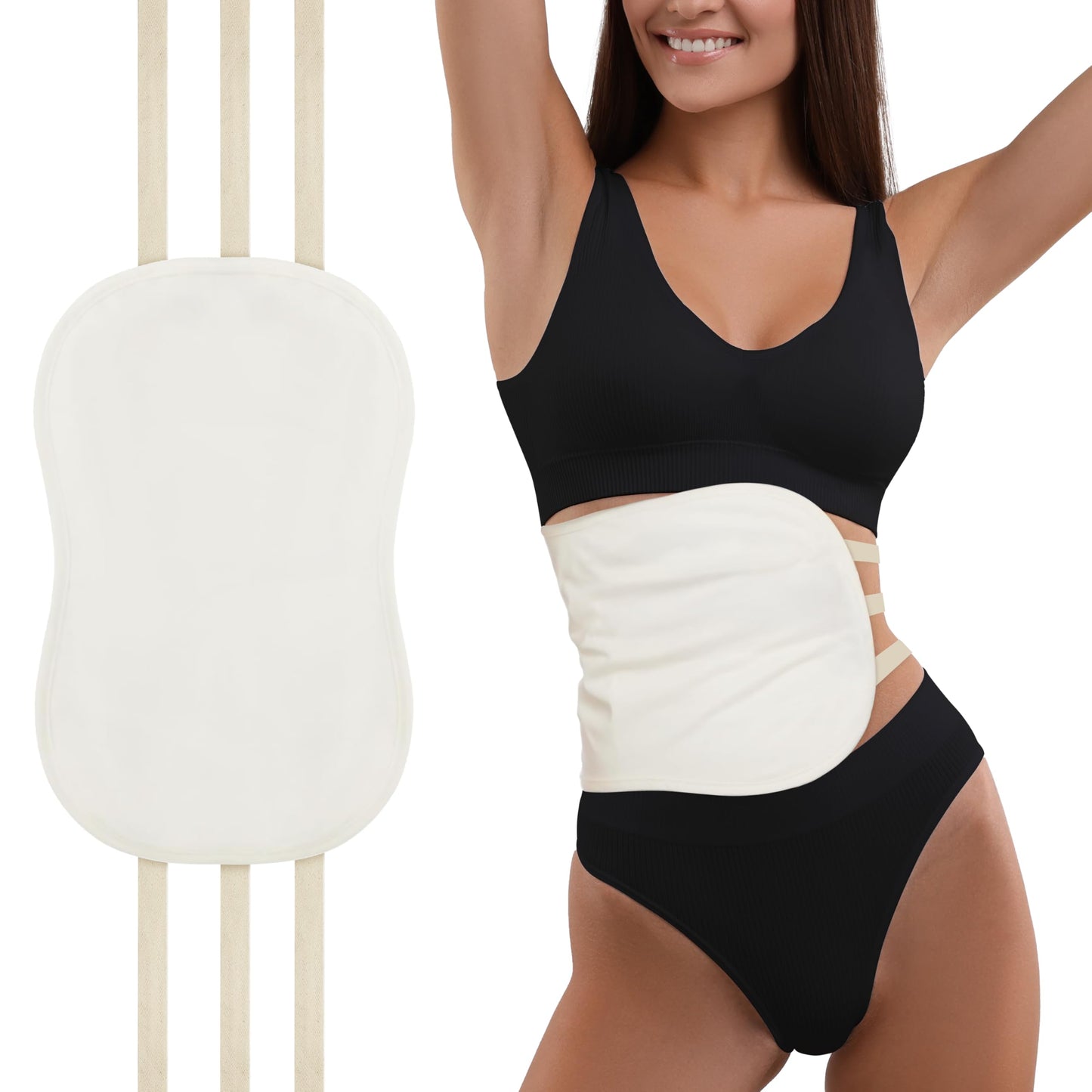 Taoscare Castor Oil Pack Wrap – Organic Cotton Flannel, Leakproof Coating, 6 Adjustable Straps, Reusable