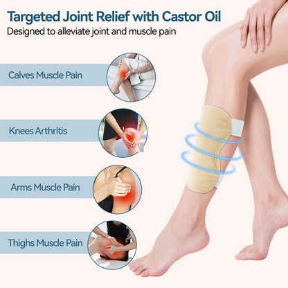 Taoscare 2 Pack Castor Oil Pack Wrap – Adjustable, Reusable Organic Cotton for Knee, Elbow & More