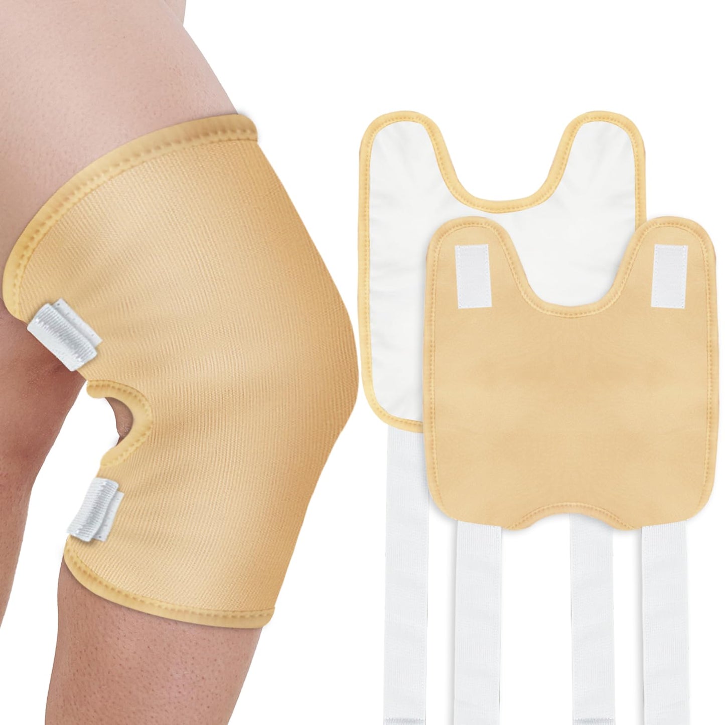Taoscare Upgraded Castor Oil Knee Wrap – Larger Size, Adjustable Velcro, Waterproof & Reusable (2 Pack)