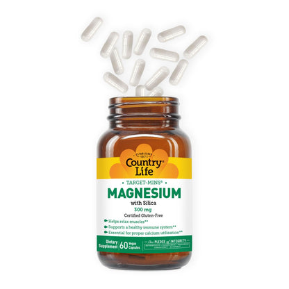 Target-Mins Magnesium with Silica 300mg – 60 Vegan Capsules | Gluten Free & Vegan Certified
