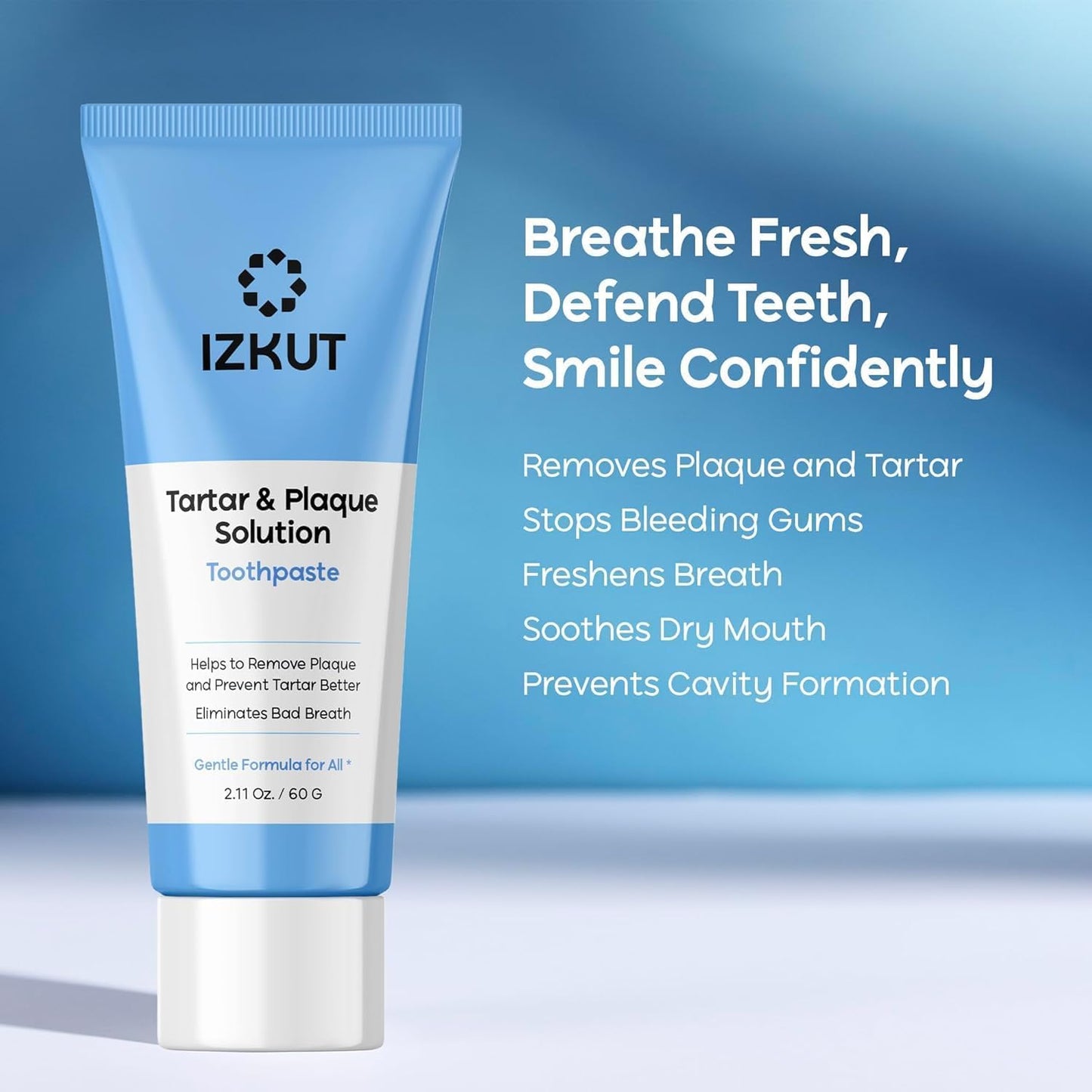 Plaque & Tartar Remover Toothpaste - Deep Clean, Tartar Control, Mint - 2 Pack