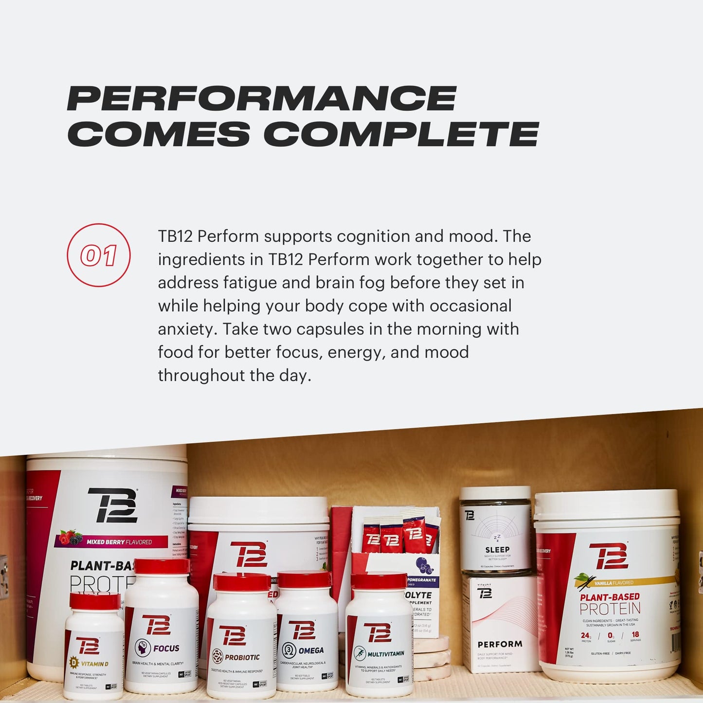 TB12 Perform – Premium Performance Supplement for Steady Energy, Focus & Mood