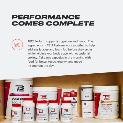 TB12 Perform – Premium Performance Supplement for Steady Energy, Focus & Mood