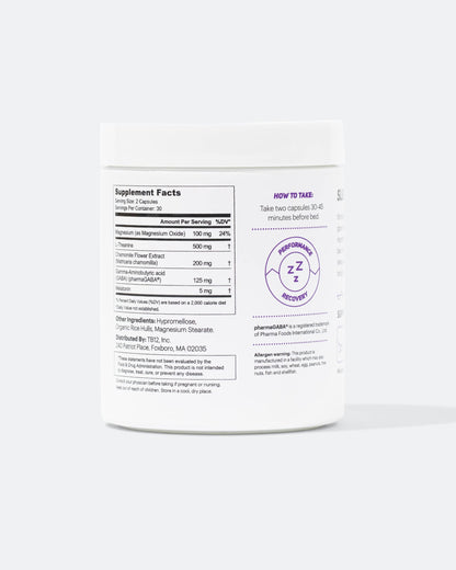TB12 Sleep - Sleep Support with Magnesium, L-Theanine, Chamomile, GABA & Melatonin