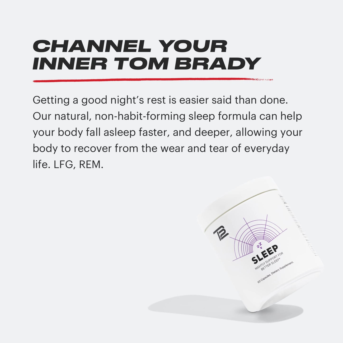 TB12 Sleep - Sleep Support with Magnesium, L-Theanine, Chamomile, GABA & Melatonin