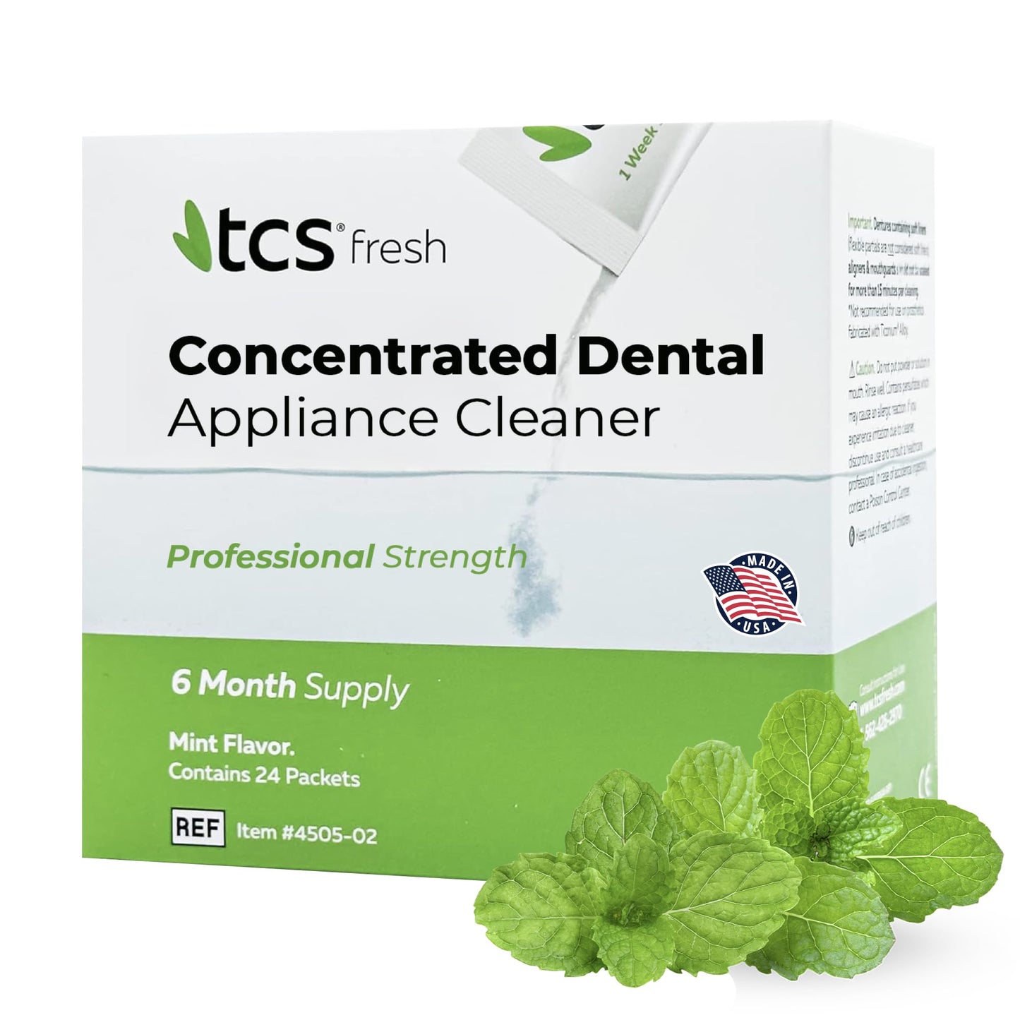 TCS Fresh Dental Appliance Cleaner – 24 Count, Mint Flavor, Professional Strength (6 Month Supply)
