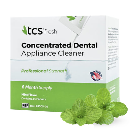 TCS Fresh Dental Appliance Cleaner – 24 Count, Mint Flavor, Professional Strength (6 Month Supply)