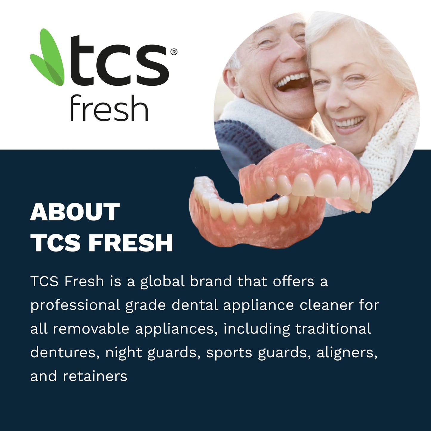 TCS Fresh Dental Appliance Cleaner – 24 Count, Mint Flavor, Professional Strength (6 Month Supply)
