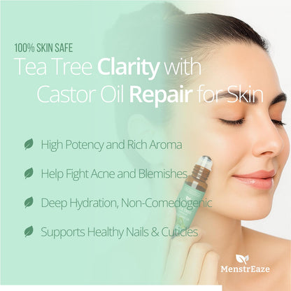 Tea Tree & Castor Oil Roll-On – 100% Pure, Natural, Acne & Skin Nourishing (10ml)