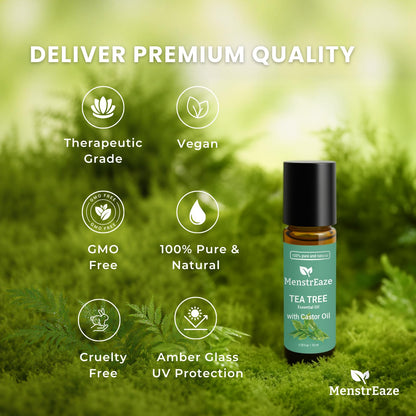Tea Tree & Castor Oil Roll-On – 100% Pure, Natural, Acne & Skin Nourishing (10ml)