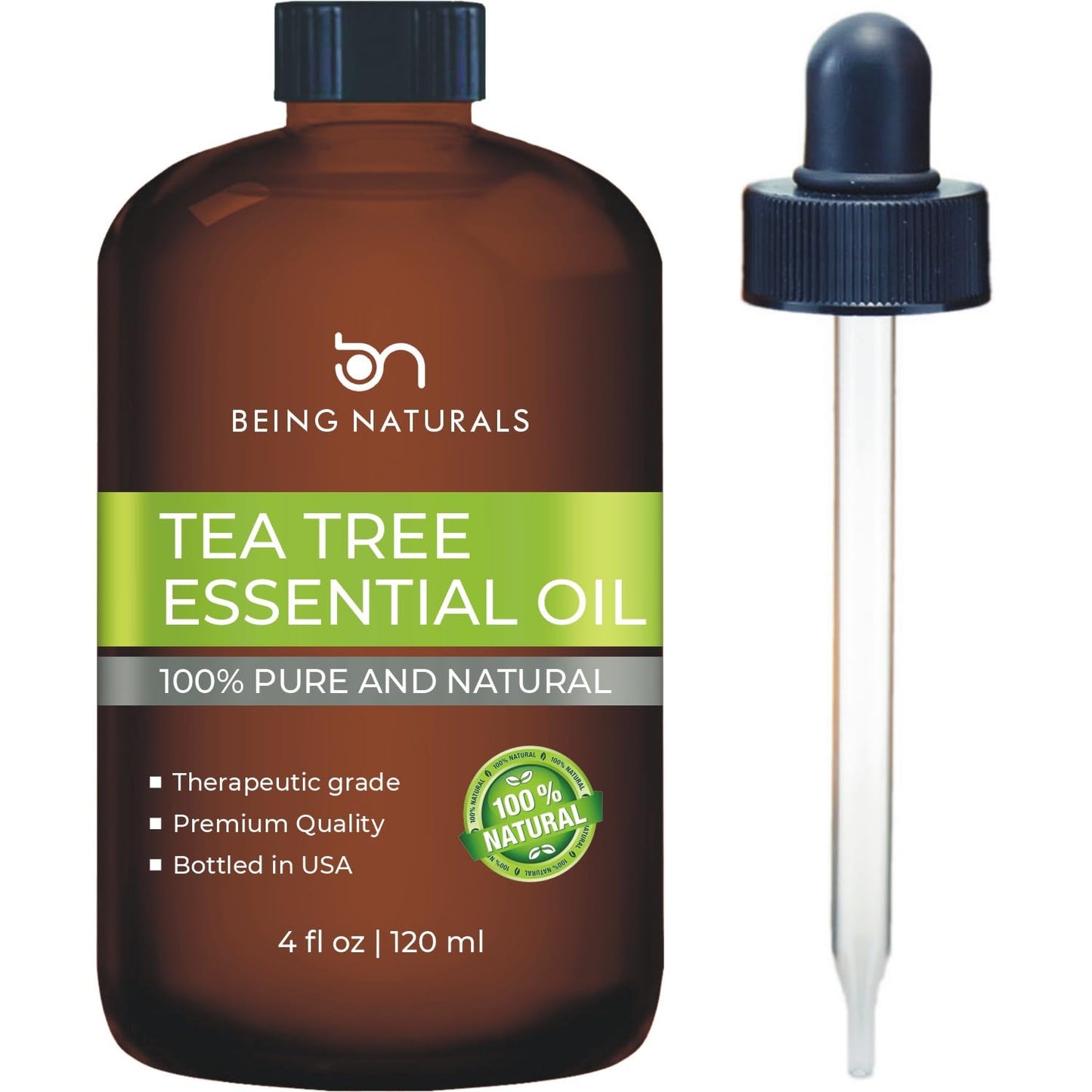 Tea Tree Essential Oil - 4 oz, 100% Pure & Natural with Glass Dropper
