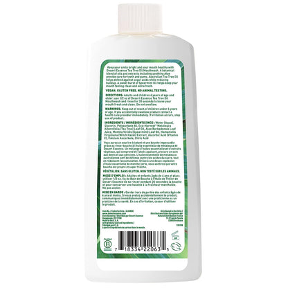 Desert Essence Sugar-Free Alcohol-Free Mouthwash with Tea Tree Oil & Aloe – Spearmint, 8oz | Vegan, Non-GMO, SLS-Free