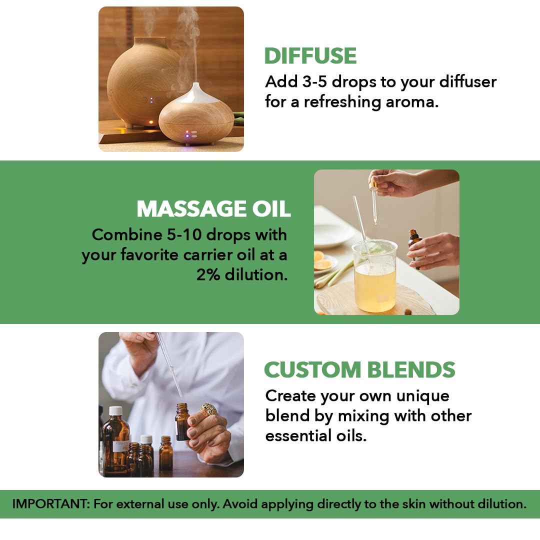Majestic Pure Tea Tree Essential Oil – 3.4 Fl Oz, 100% Pure & Natural with Glass Dropper