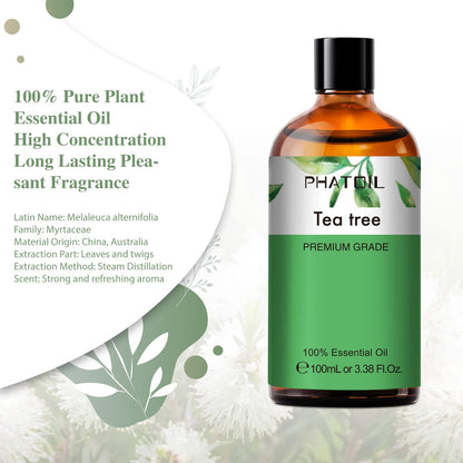 Tea Tree Essential Oil 100ml | PHATOIL Pure Aromatherapy for Diffuser, Humidifier & DIY Projects