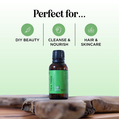 Pure Tea Tree Oil for Hair, Skin & Nails – 100% Pure, Undiluted (1 Fl Oz)