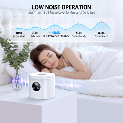 TEBAL Ultrasonic Retainer Cleaner Machine – 52kHz, 250ml, White