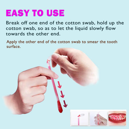 Teckolign Plaque Disclosing Agent – 20 Cotton Swabs for Kids & Adults | Dental Care Kit