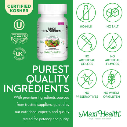 Teen Vitamins for Girls 12-17 | Multivitamin with D3, Iron, Calcium, Biotin & Zinc