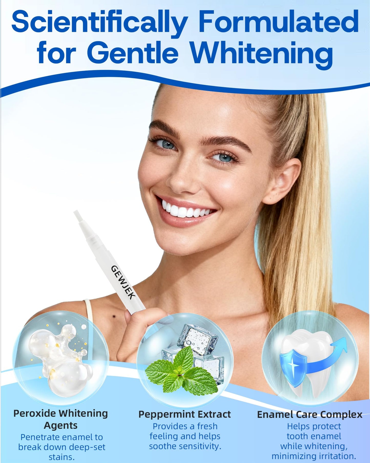 Teeth Whitening Pen 3 Pcs – 35% Carbamide Peroxide Gel, Gentle & Travel-Portable