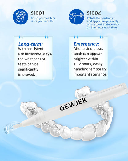 Teeth Whitening Pen 3 Pcs – 35% Carbamide Peroxide Gel, Gentle & Travel-Portable